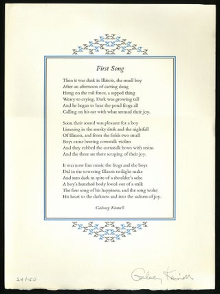 First Song. Galway KINNELL.