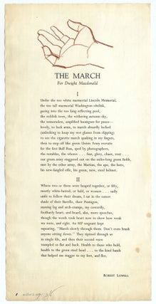 Item #316084 The March. Robert LOWELL
