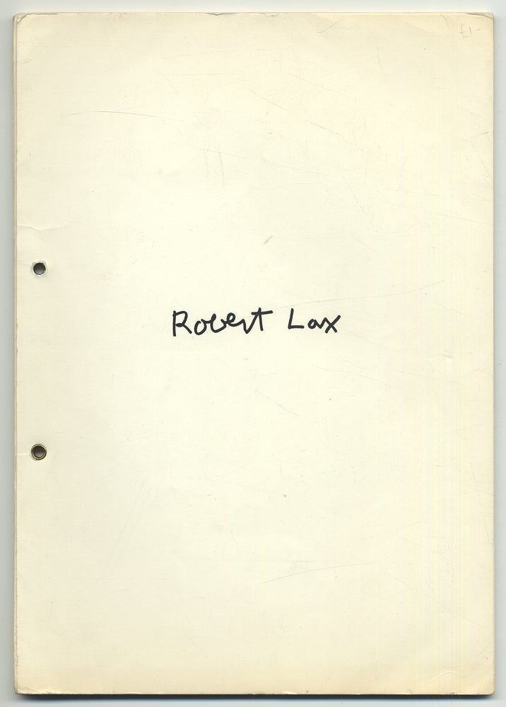 Item #316329 Selections. Robert LAX.
