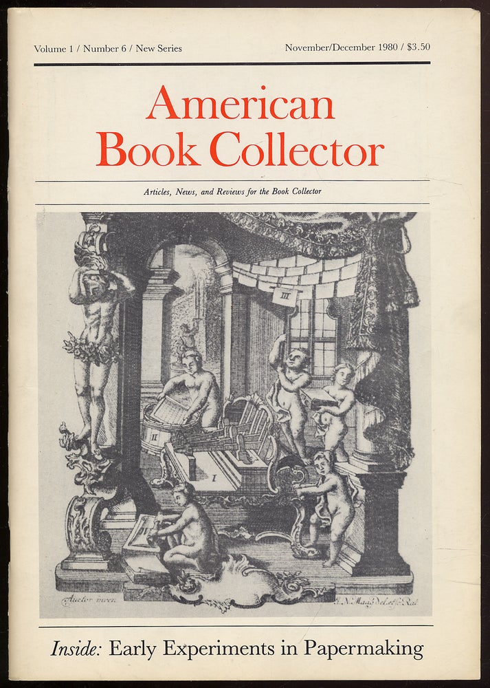 Item #316380 American Book Collector: New Series, Volume 1, Number 6, November/December 1980. Anthony FAIR, consulting.