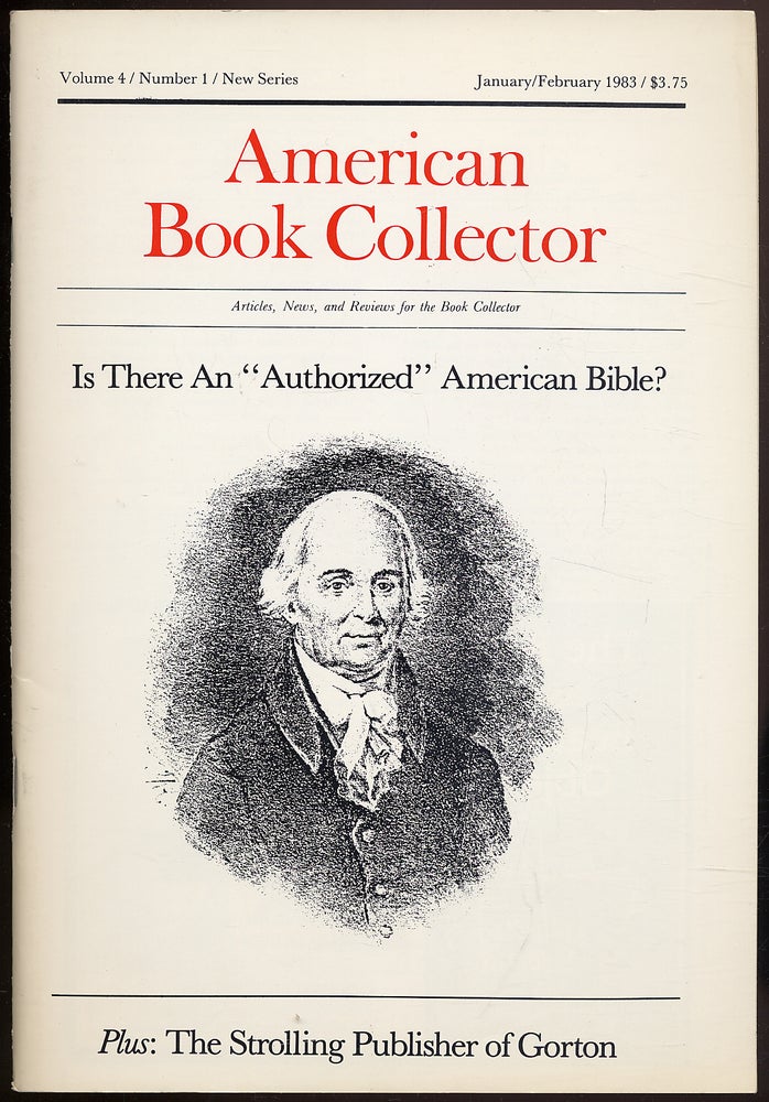 Item #316597 American Book Collector: New Series, Volume 4, Number 1, January/February 1983. Anthony FAIR, consulting.