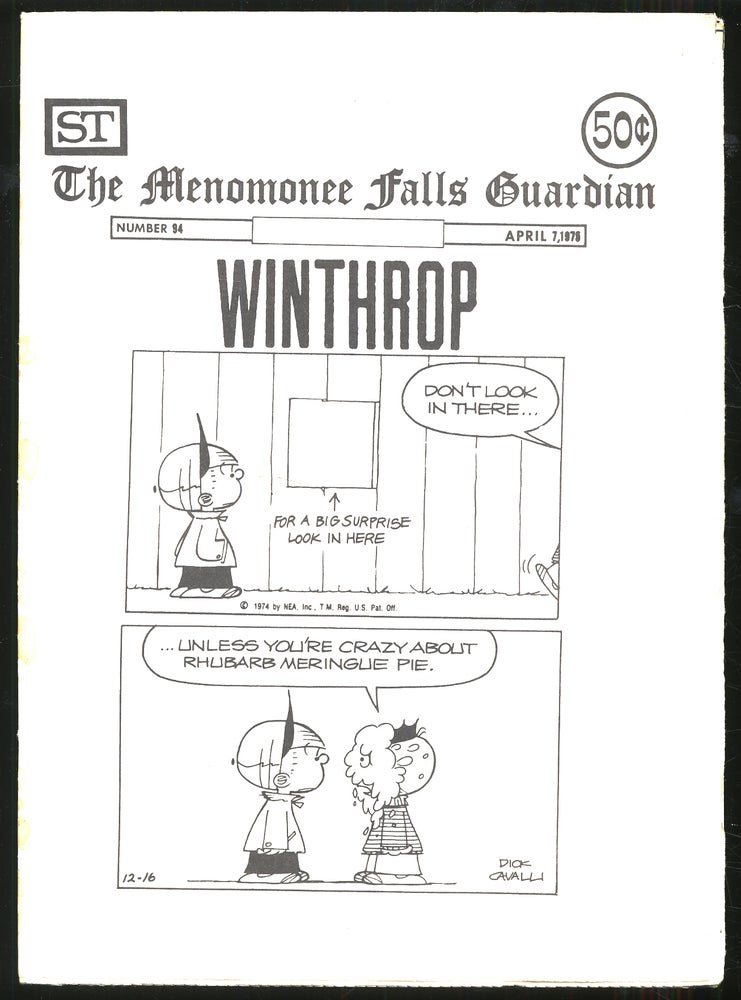 Item #317469 The Menomonee Falls Guardian: Many Moments of Mirthful Mayhem Volume 2 Number 94 April 7, 1975