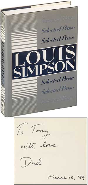 Item #317865 Selected Prose. Louis SIMPSON.