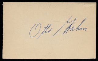 Item #318107 Signed Card. Otto GRAHAM