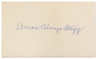 Item #318113 Signed Card. Amos Alonzo STAGG