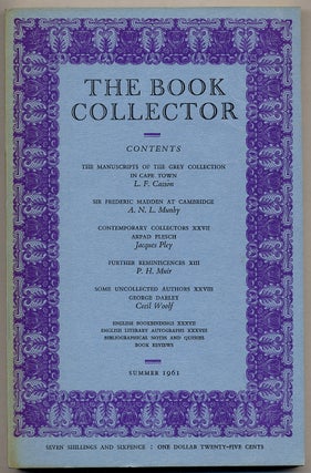 Item #318165 The Book Collector: Volume 10, No. 2, Summer 1961. John HAYWARD, Ian Fleming