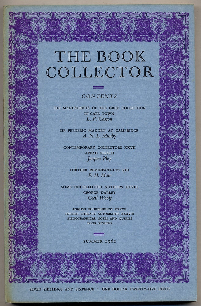 Item #318165 The Book Collector: Volume 10, No. 2, Summer 1961. John HAYWARD, Ian Fleming.