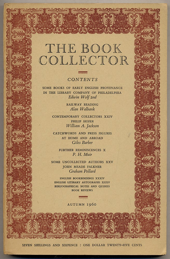 Item #318169 The Book Collector: Volume 9, No. 3, Autumn 1960. John HAYWARD, Ian Fleming.