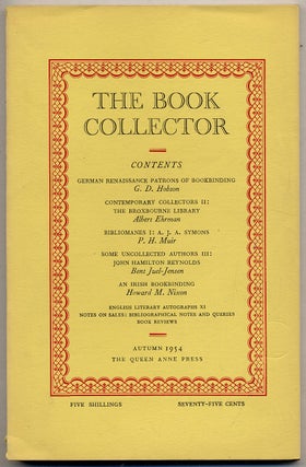 Item #318279 The Book Collector: Volume 3, No. 3, Autumn 1954. John HAYWARD, Ian Fleming
