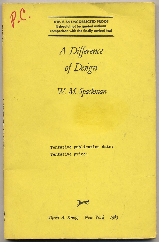 Item #318457 A Difference of Design. W. M. SPACKMAN.