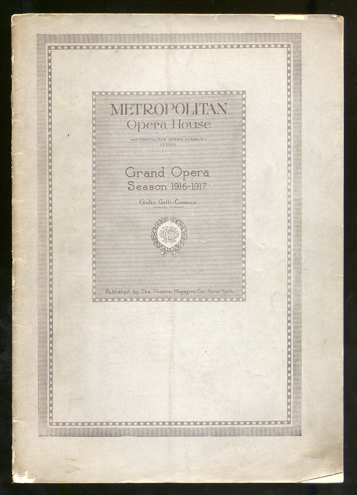 Item #319647 Program for The Canterbury Pilgrims For The First Time Anywhere: Metropolitan Opera House Grand Opera Season 1916-1917