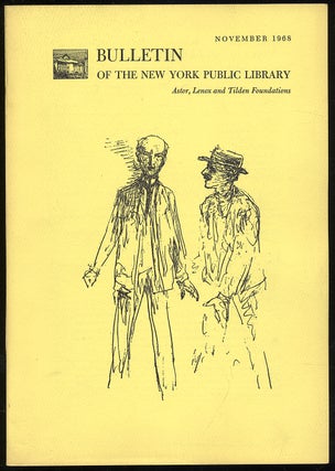 Item #320142 Bulletin Of The New York Public Library: Volume 72, November, 1968, Number 9