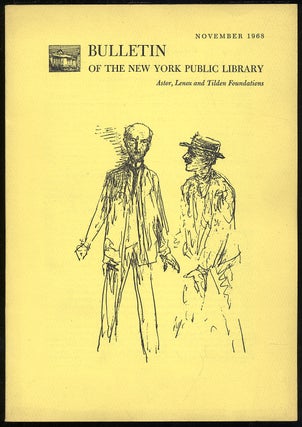 Item #320144 Bulletin Of The New York Public Library: Volume 72, November, 1968, Number 9