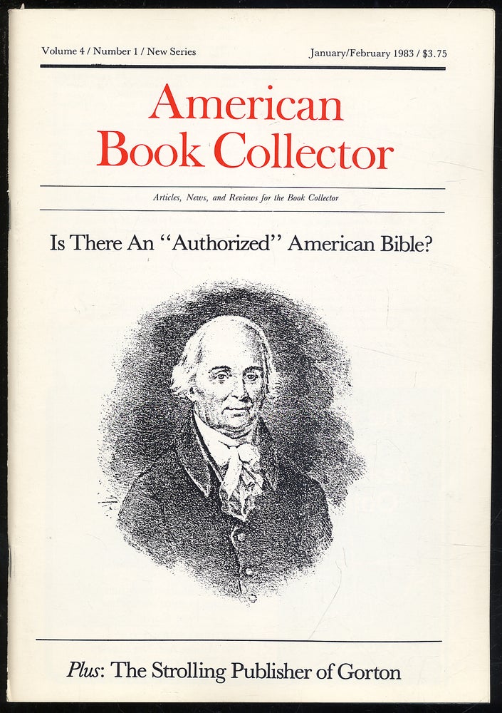 Item #320150 American Book Collector: New Series, Volume 4, Number 1, January/February 1983. Anthony FAIR, consulting.