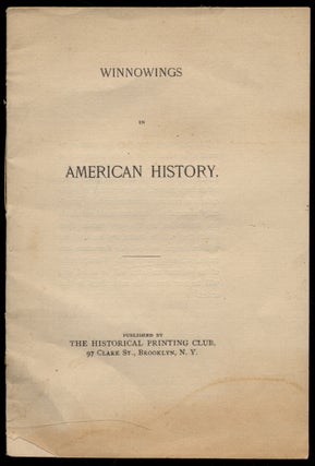 Item #320513 [Advertisement for]: Winnowings in American History