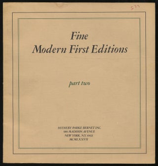 Item #320989 (Exhibition catalog): Fine Modern First Editions: The Collection of Jonathan...
