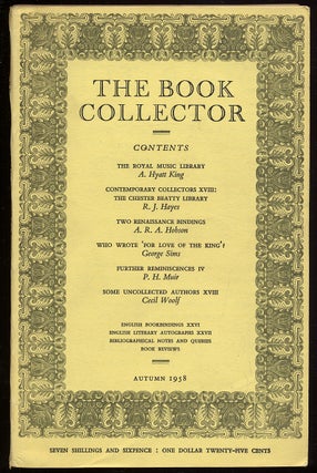Item #321036 The Book Collector: Volume 7, No. 3, Autumn 1958. Ian FLEMING, John Hayward