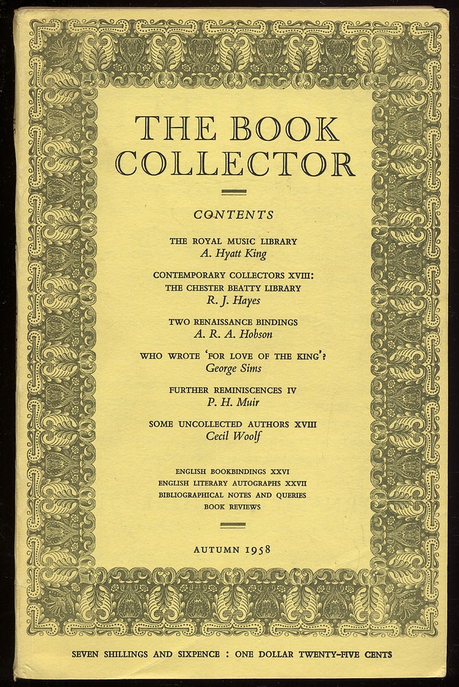 Item #321036 The Book Collector: Volume 7, No. 3, Autumn 1958. Ian FLEMING, John Hayward.