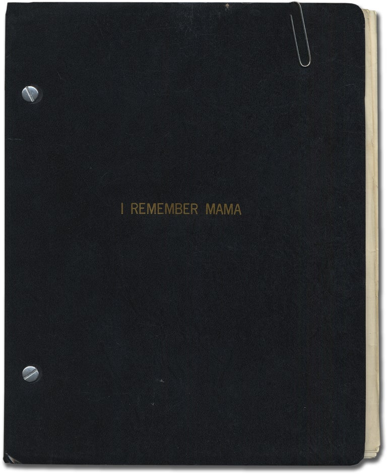 Item #322442 [Playscript]: I Remember Mama: The Musical. Richard RODGERS, Thomas MEEHAN.