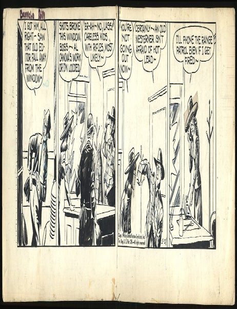 Bronco Billy Original Comic Script Art. Harry O'NEILL.