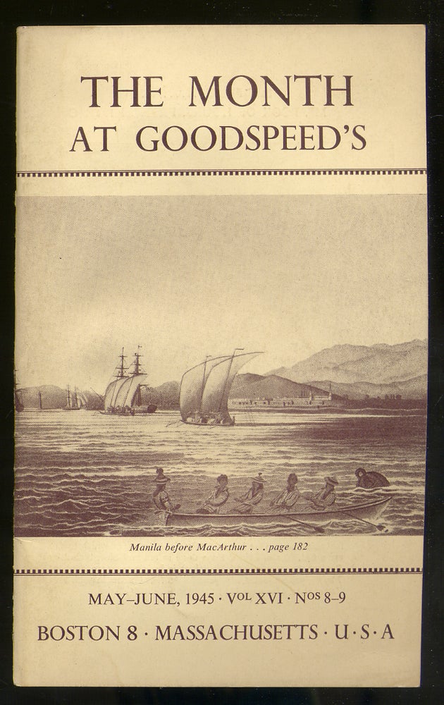 Item #322666 The Month at Goodspeed's May-June 1945 Volume XVI No 8-9