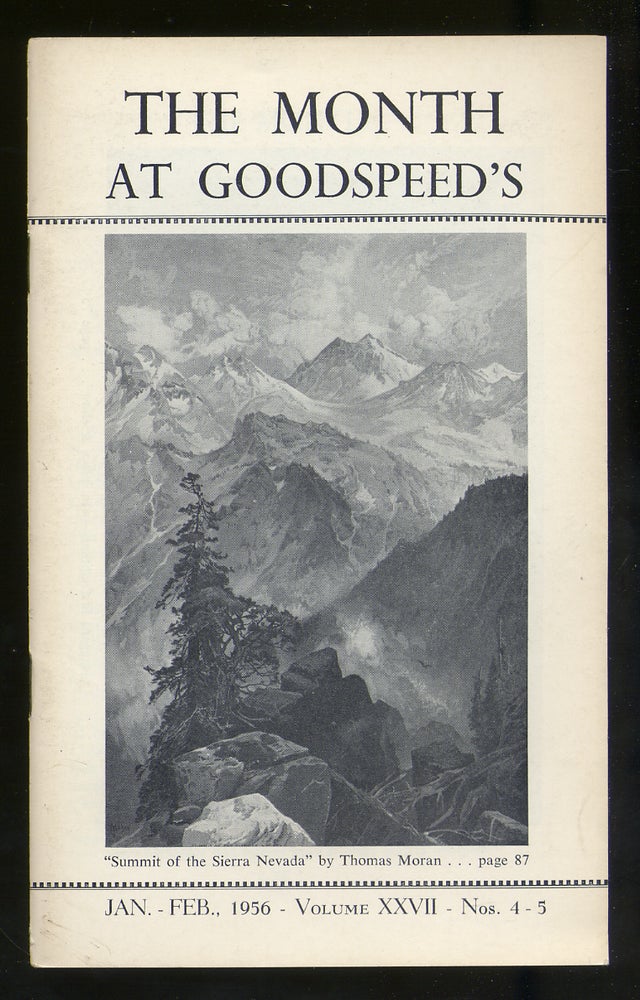 Item #322668 The Month at Goodspeed's January-February 1956 Volume XXVII No 4-5