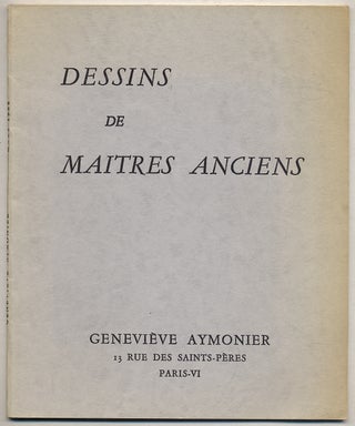 Item #323902 Exposition Vente De Dessins Anciens/Dessins De Maitres Anciens: Mars 1968