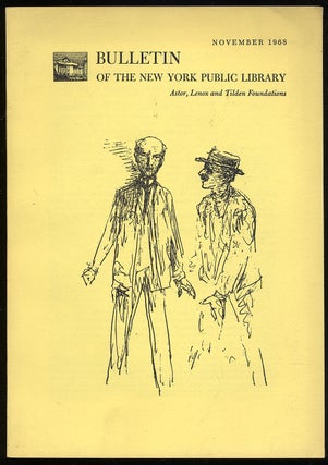 Item #324527 Bulletin Of The New York Public Library: Volume 72, November, 1968, Number 9