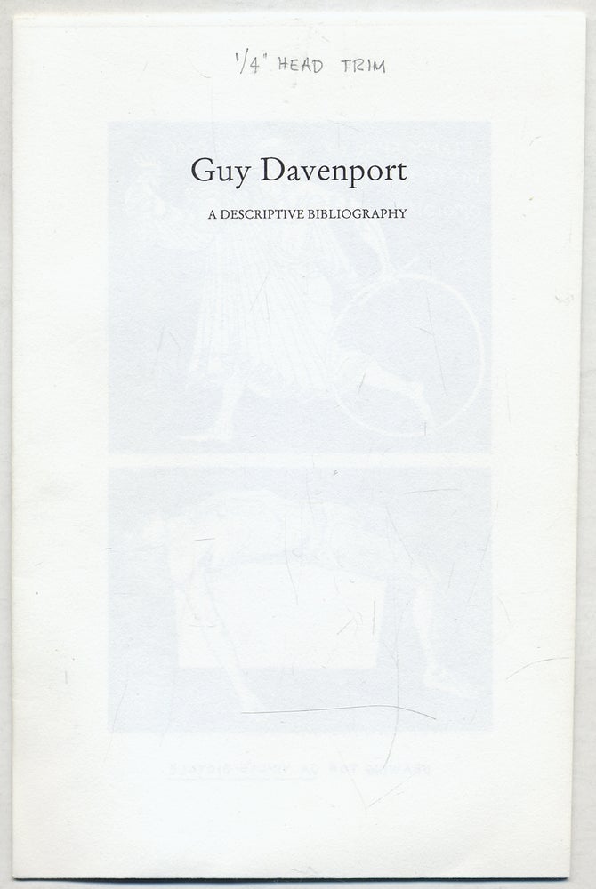 Item #324820 Guy Davenport: A Descriptive Bibliography. Guy DAVENPORT, Joan CRANE.