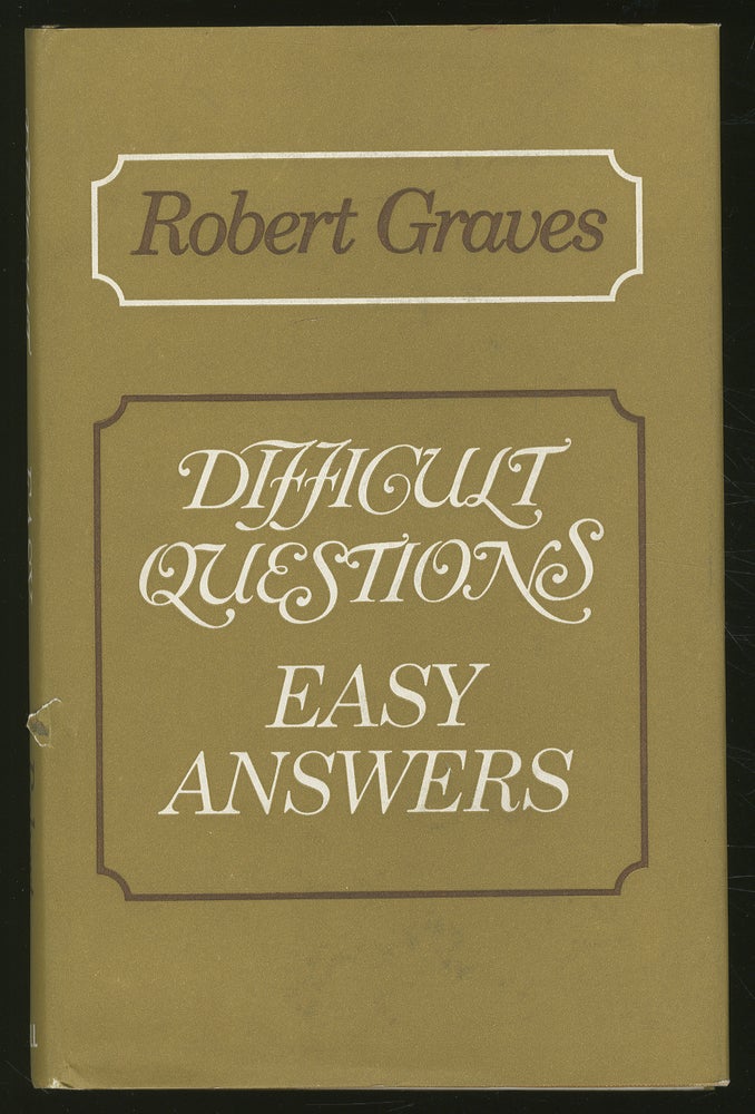 Item #326242 Difficult Questions Easy Answers. Robert GRAVES.