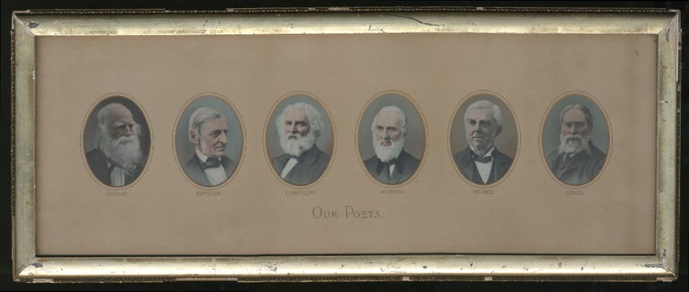 Item #326620 [Framed tinted photographic portraits]: Our Poets: Bryant, Emerson, Longfellow, Whittier, Holmes, Lowell