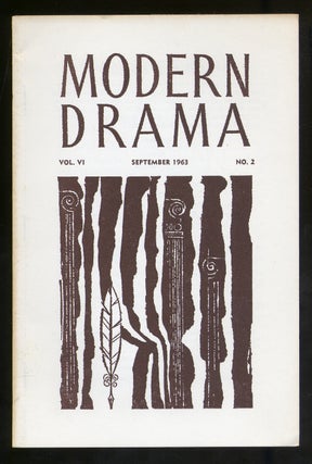 Item #327466 Modern Drama Volume VI Number 2 September 1963