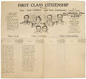 Item #328354 [Broadside]: First Class Citizenship Benefits You - Your Children - and Your Community