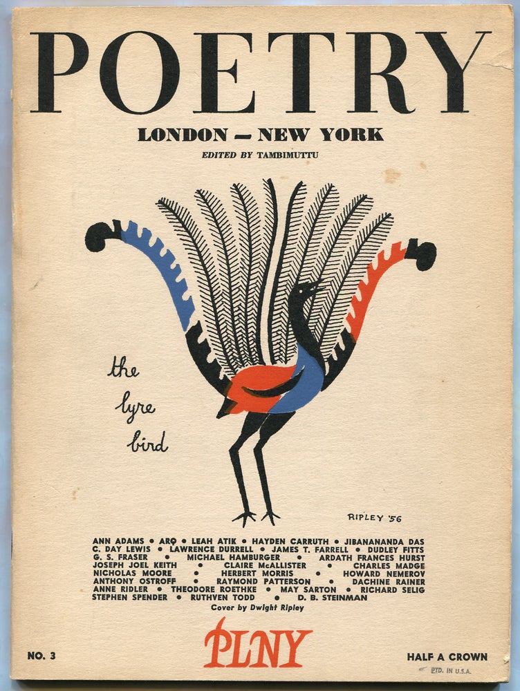 Item #329835 Poetry London – New York: Vol. 1 No. 3. TAMBIMUTTU, Lawrence Durrell C. Day-Lewis, Stephen Spender, Theodore Roethke, James T. Farrell.