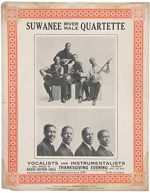 Item #330983 [Poster]: Suwanee River Male Quartette Vocalists and Instrumentalists Will Appear in Association Hall Thanksgiving Evening Thursday Nov. 28, 1912...