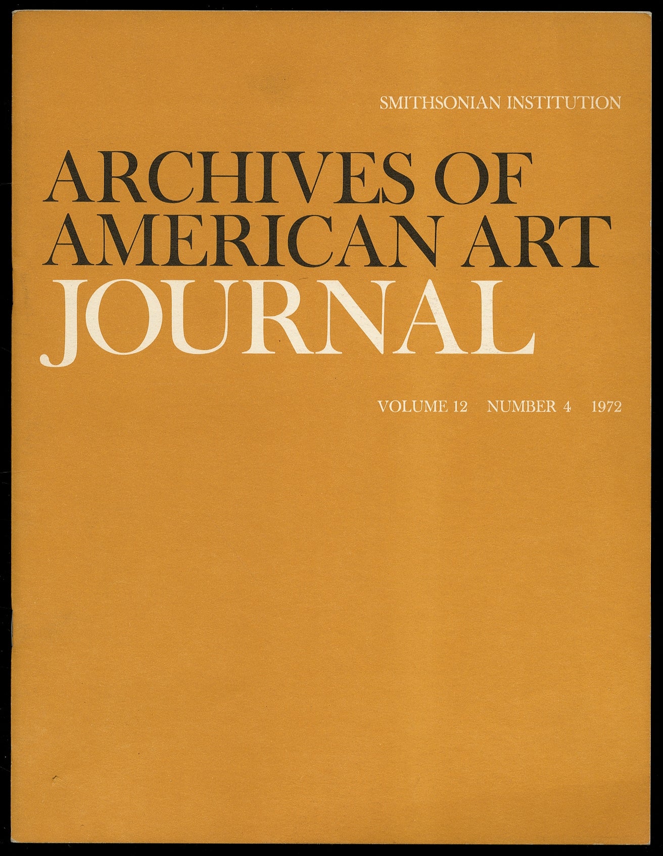 Journal  Archives of American Art, Smithsonian Institution