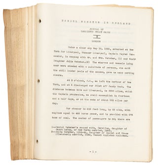[Manuscript]: Daniel Webster in England: Journal of Harriette Story Paige 1839