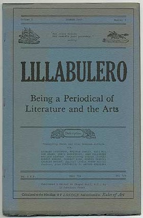 Item #331331 Lillabulero – Volume 1, Number 3, Summer 1967. Arturo ESQUERRA, John Hollander,...