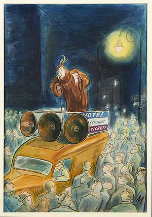 Item #331529 Original Watercolor of New Yorker Magazine Cover October 16, 1948. Julian de MISKEY.