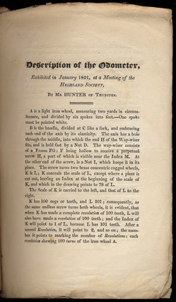 [Caption title]: Description of the Odometer, Exhibited in January 1821, at a Meeting of the Highland Society