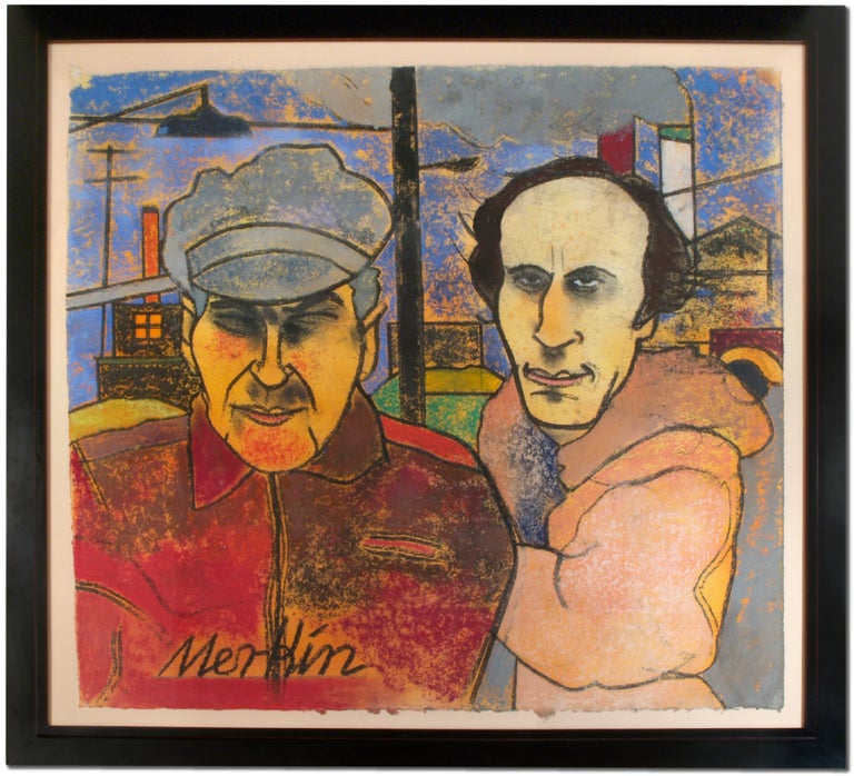 Item #331798 Pastel portrait of Raymond Carver and Richard Ford. Raymond Carver, Richard Ford.