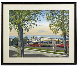 Item #331931 [Original Painting]: ACME Supermarket. John A. CLAUSER.