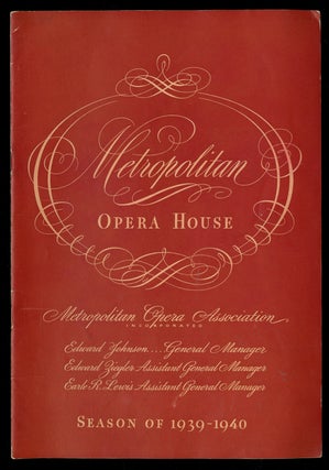 Item #333651 Metropolitan Opera House Season of 1939-1940