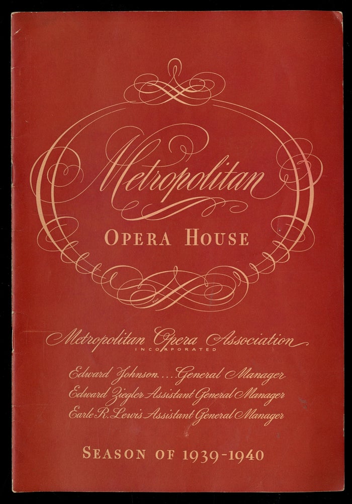 Item #333651 Metropolitan Opera House Season of 1939-1940