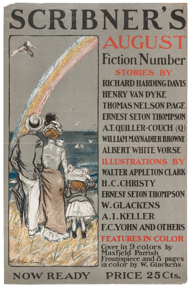 Item #335290 [Color Lithographic Poster]: Scribner's August Fiction Number (1899). William J. GLACKENS.