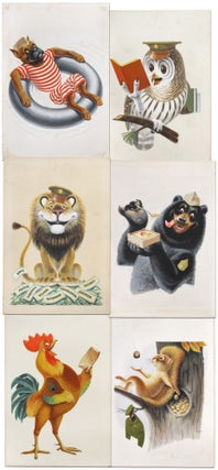 [Original Art]: Six Large Military Themed Animal Paintings