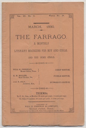 The Farrago. A Monthly Literary Magazine for Boys and Girls, and the Home Circle