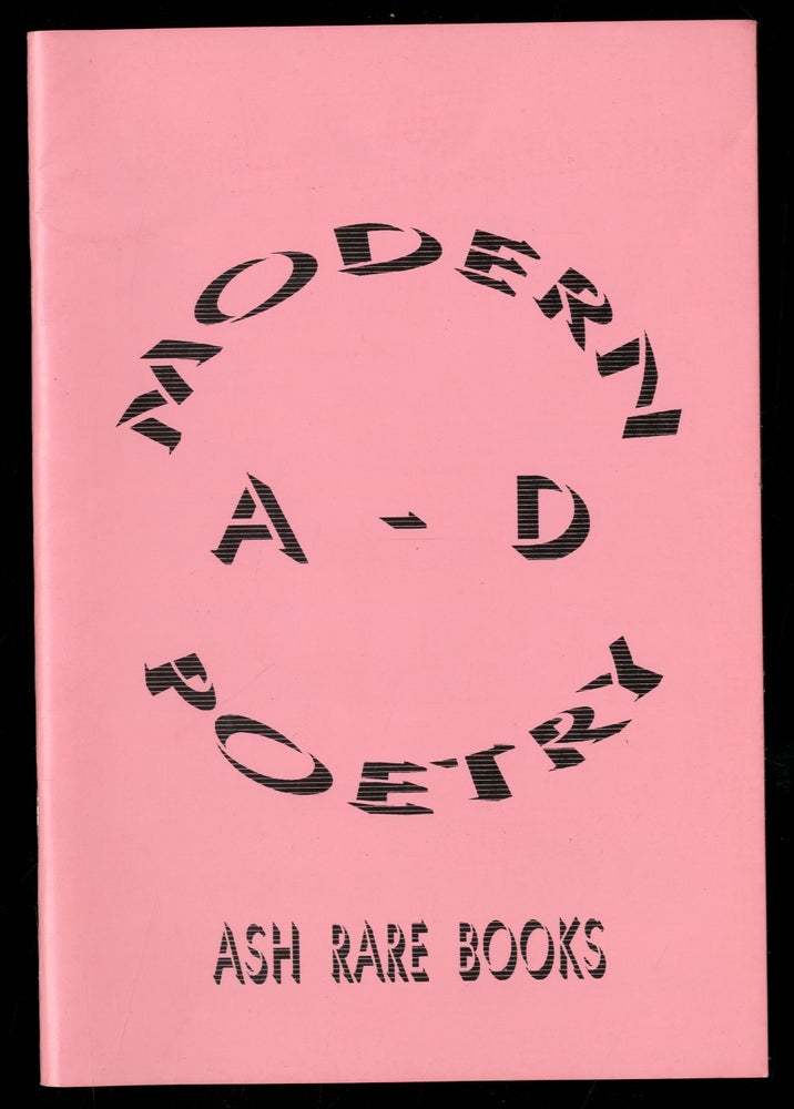 Item #335747 Ash Rare Books: Modern Poetry, A-D Catalogue