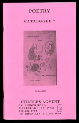 Item #335830 Charles Agvent: Catalogue 7: Poetry