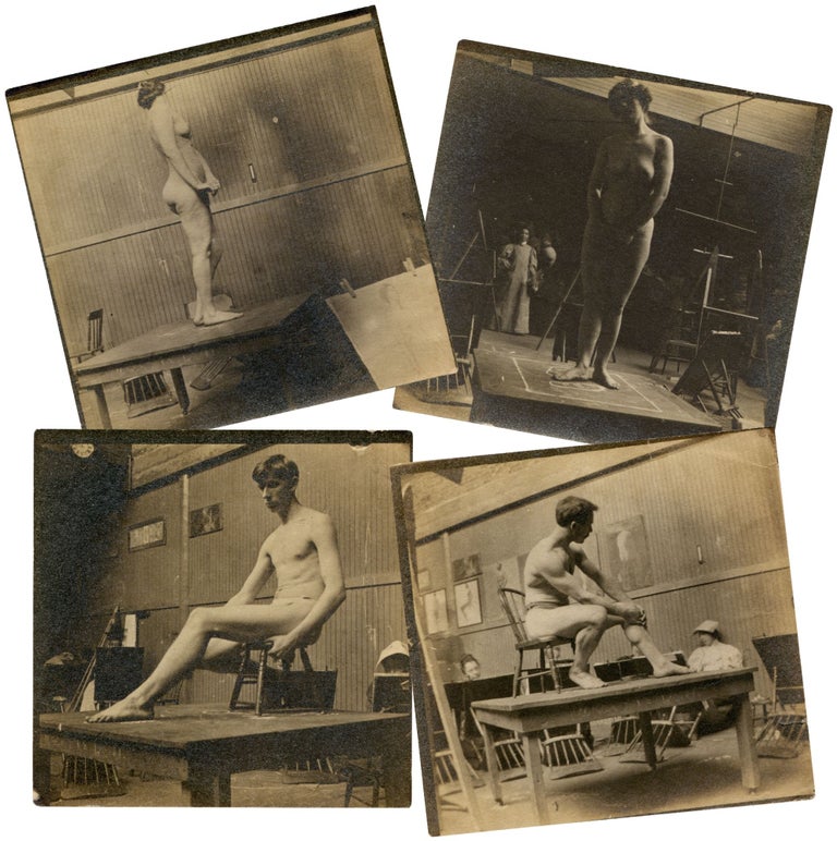 Item #336511 Four Studies of a Male and Female Nude, circa 1885. Thomas EAKINS, or circle of.